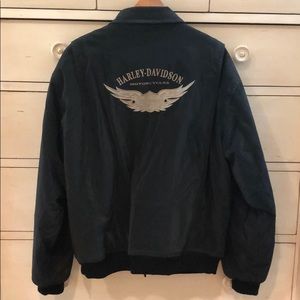 Vintage Harley Davidson Men's Jacket - Dark Brown - L